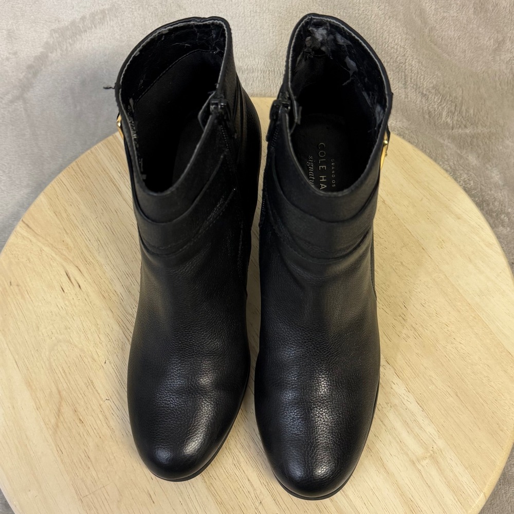 Cole Haan Signature Grand.OS Pebbled Leather Buckle Ankle Boots W02756 8.5B - Picture 7 of 16